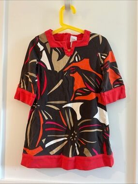 GAP Floral Knit Dress in Black, Red & Tan